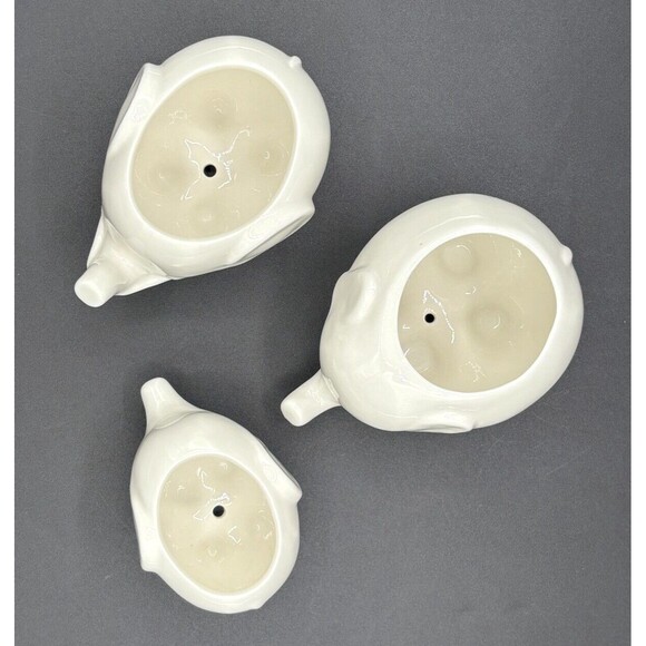 Mini Ceramic Elephant Shaped Planters Pots for Succulents Set of 3 Mod White - Picture 2 of 16